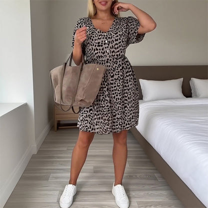 🔥Women's Casual V-Neck Short Sleeve Dress🔥