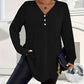 Women's Buttoned V-Neck Short Sleeve Top
