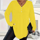Women's Buttoned V-Neck Short Sleeve Top